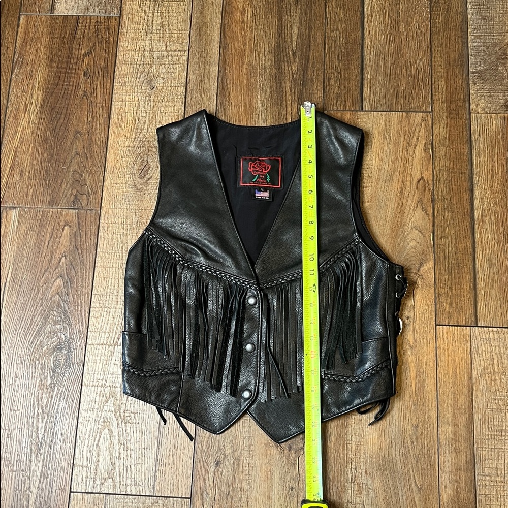 Fashion by Rose Black Leather Fringe Vest - Picture 9 of 9